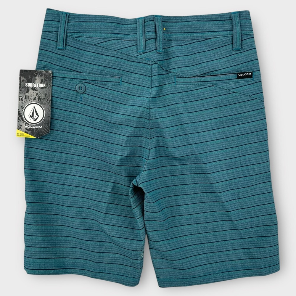 NWT Volcom Board Shorts Boys 26 (12) Blue Hybrid Swim Trunks Beach Vacation - Picture 2 of 8